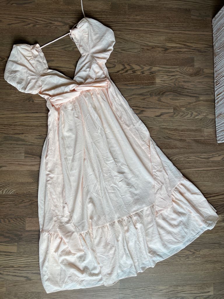Astr Light Pink Textured Midi Dress